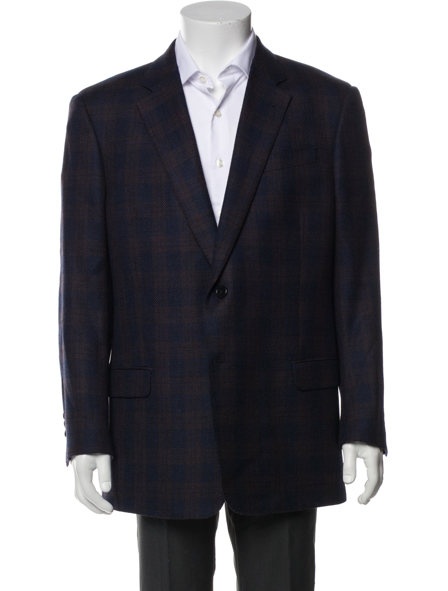 Armani Collezioni Plaid Print Blazer